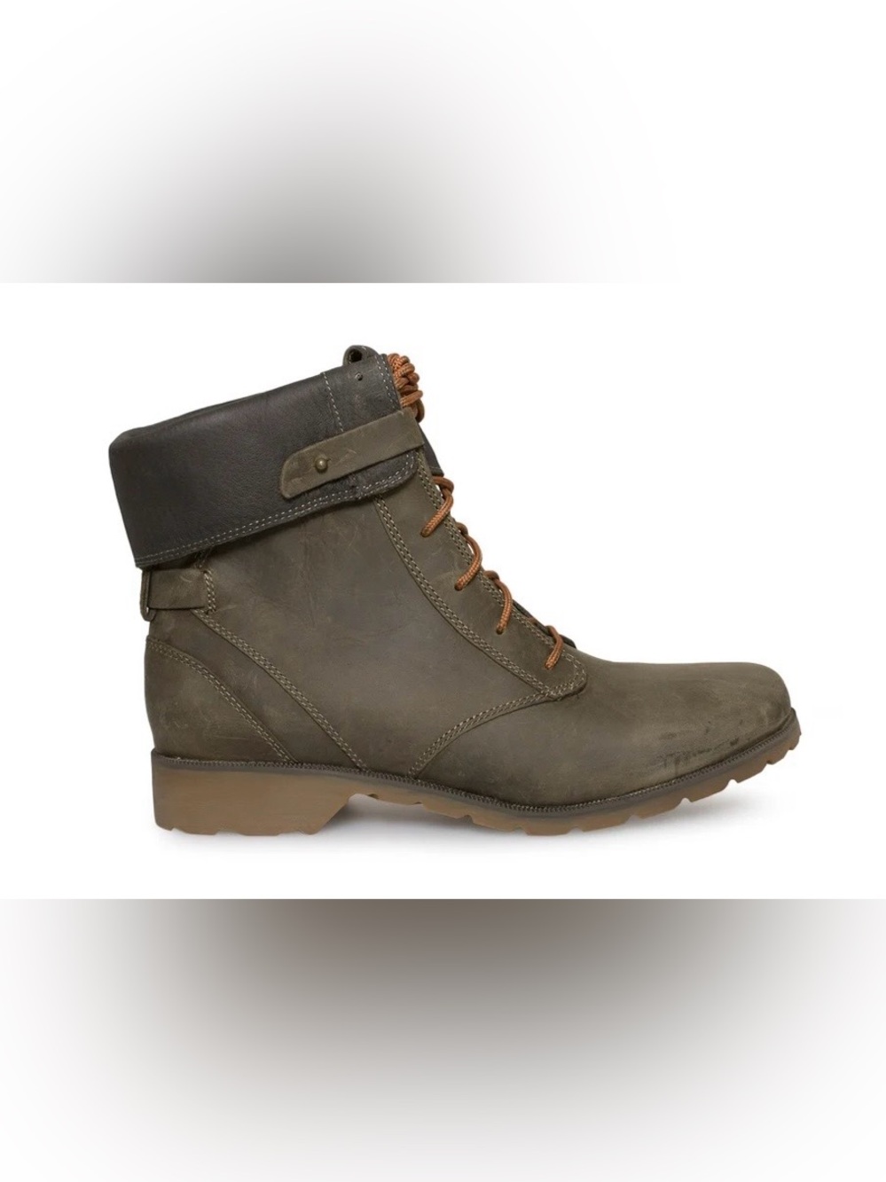 Teva De La Vina Lace Waterproof Leather Boots Dark Olive Green Sz 7.5